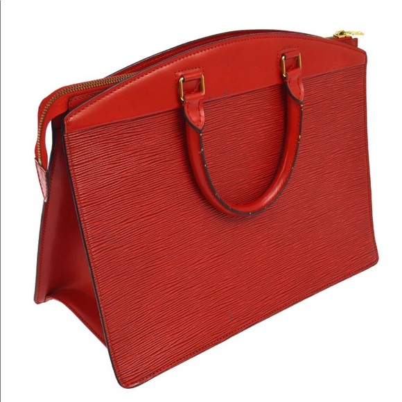 Authentic Louis Vuitton red Rivera EPI Satchel - Picture 1 of 4